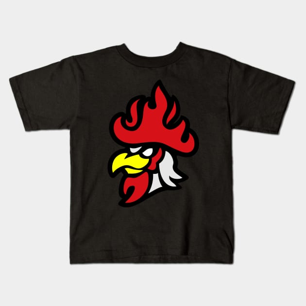 fire rooster Kids T-Shirt by studiodsain